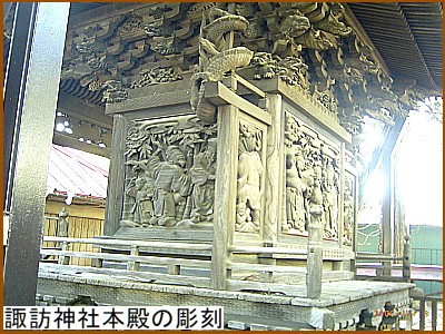 諏訪神社本殿の彫刻