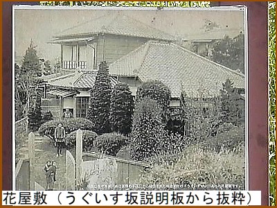 うぐいす坂説明板から抜粋した花屋敷写真