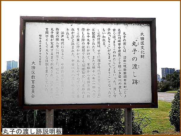 丸子の渡し跡説明板