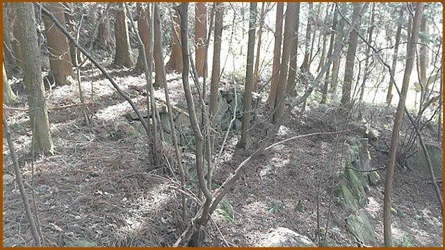 こちらにも石垣がありお茶屋の跡なのでしょうか？石垣に対して垂直に５０ｍ下ると第１４中仙道踏切横に出ます。