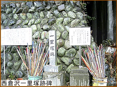 西倉沢一里塚跡碑